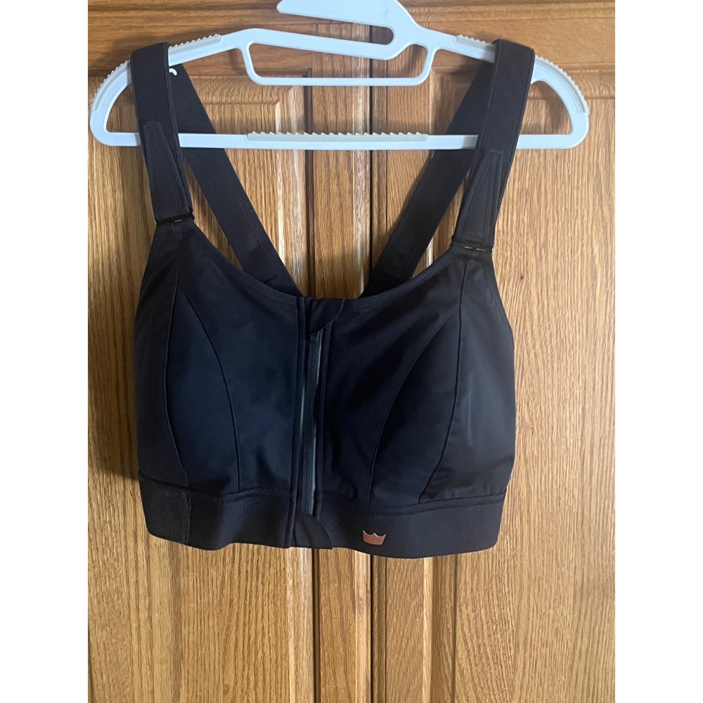 Shefit Ultimate Sports Bra Black High Impact Adjustable Front Zip 3Luxe NWOT